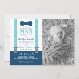 Aankondiging geboorte kleine man, Blauw, Grijs