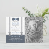 Aankondiging geboorte kleine man, Blauw, Grijs (Staand voorkant)