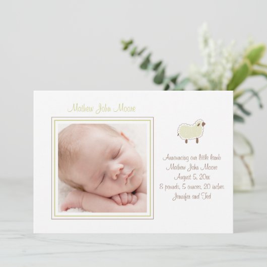 Aankondiging geboorte lammetje (Staand voorkant)