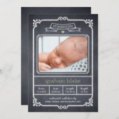 Aankondiging geboorte Lijst gekalkt - groen (Voorkant / Achterkant)