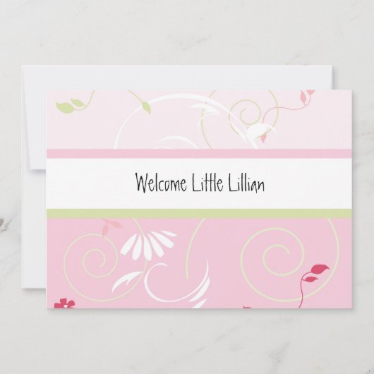 Aankondiging Geboorte Meisje (Achterkant)