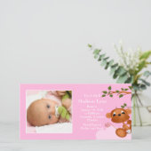 Aankondiging geboorte meisje FOTO Aapje (Staand voorkant)