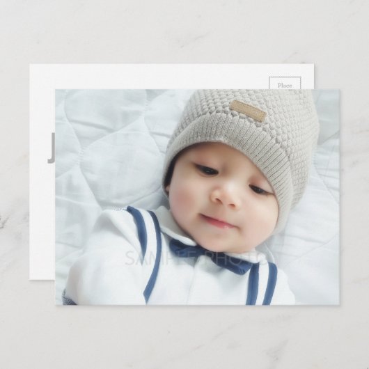 Aankondiging geboorte met aangepaste pasgeboren Ba (Voorkant / Achterkant)