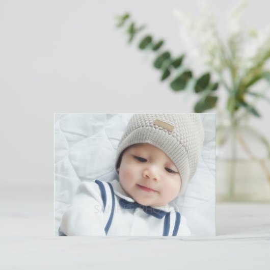 Aankondiging geboorte met aangepaste pasgeboren Ba (Staand voorkant)