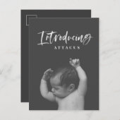 Aankondiging geboorte met waterverf script tekst f (Voorkant / Achterkant)