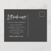 Aankondiging geboorte met waterverf script tekst f (Achterkant)