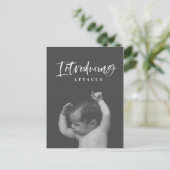 Aankondiging geboorte met waterverf script tekst f (Staand voorkant)