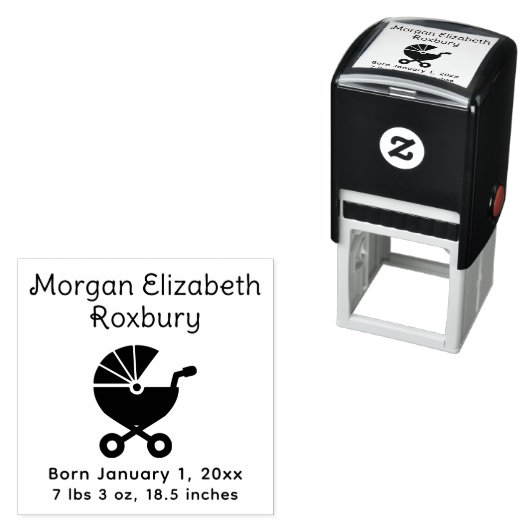 Aankondiging Geboorte Mooie Baby Koffer Details #4 Zelfinktende Stempel (In situ)
