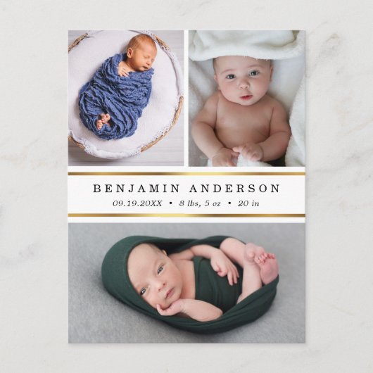 Aankondiging Geboorte Nieuwe Baby Bedankt Foto (Voorkant)