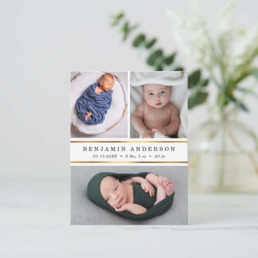 Aankondiging Geboorte Nieuwe Baby Bedankt Foto (Staand voorkant)