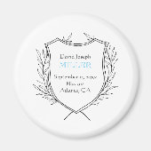 Aankondiging geboorte nieuwe baby Familiewapen Bla Magneet (Voorkant)