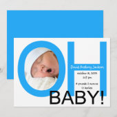 Aankondiging geboorte OH Baby (blauw) (Voorkant / Achterkant)