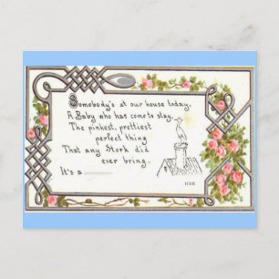  aankondiging geboorte-storm op schoorsteen