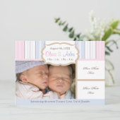 Aankondiging geboorte - Tweeling (Staand voorkant)