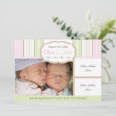 Aankondiging Geboorte - Tweeling (Staand voorkant)