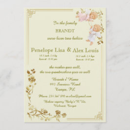 Aankondiging geboorte tweelingbaby's