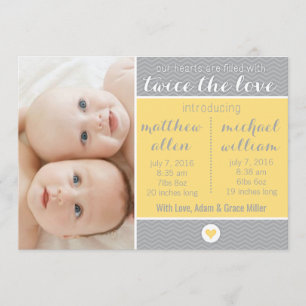 Aankondiging geboorte - Twinden, Twintig van de li