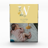 Aankondiging geboorte van gele bloemen geboorte St Fotoblokken (Voorkant)