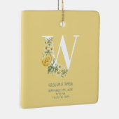 Aankondiging geboorte van gele bloemen geboorte St Keramisch Ornament (Rechts)