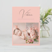 Aankondiging geboorte van moderne 3-foto-kindermei (Staand voorkant)