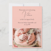 Aankondiging geboorte van moderne 3-foto-kindermei (Achterkant)