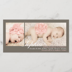 Aankondiging geboorte van moderne baby-meisje met 