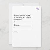 Aankondiging geboorte van New Baby Girl met Firewo (Achterkant)