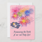 Aankondiging geboorte van New Baby Girl met Firewo (Voorkant)