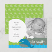 Aankondiging Geboorte Walvis Jongen (Voorkant / Achterkant)