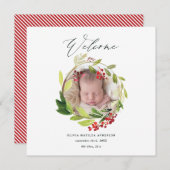 Aankondiging geboorte watercolor winterkrans (Voorkant / Achterkant)