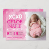 Aankondiging geboorte XOXO (Voorkant / Achterkant)