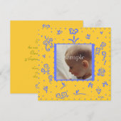 Aankondiging geel en blauw geboorte (Voorkant / Achterkant)