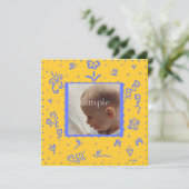 Aankondiging geel en blauw geboorte (Staand voorkant)