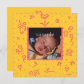 Aankondiging gele en zalmbloem (Voorkant / Achterkant)