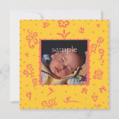 Aankondiging gele en zalmbloem (Voorkant)