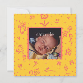 Aankondiging gele en zalmbloem