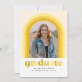 Aankondiging gele Retro Arch Afstuderen (Voorkant)
