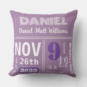 Aankondiging gepersonaliseerde moderne Paarse gebo Kussen (Voorkant)