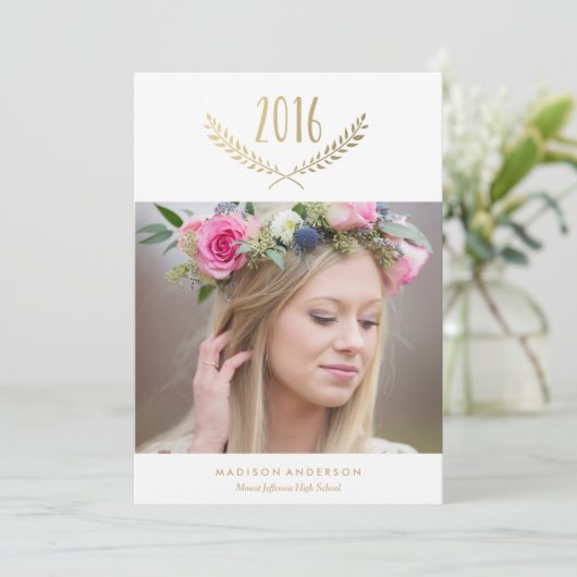 Aankondiging Gilded Laurel Afstuderen (Staand voorkant)