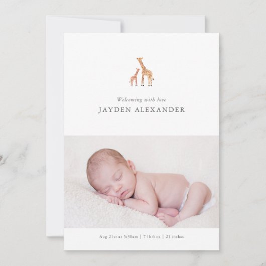 Aankondiging Giraffe Birth (Voorkant)