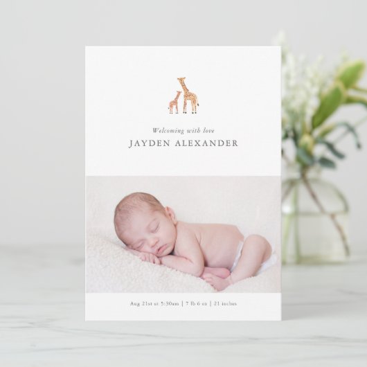 Aankondiging Giraffe Birth (Staand voorkant)