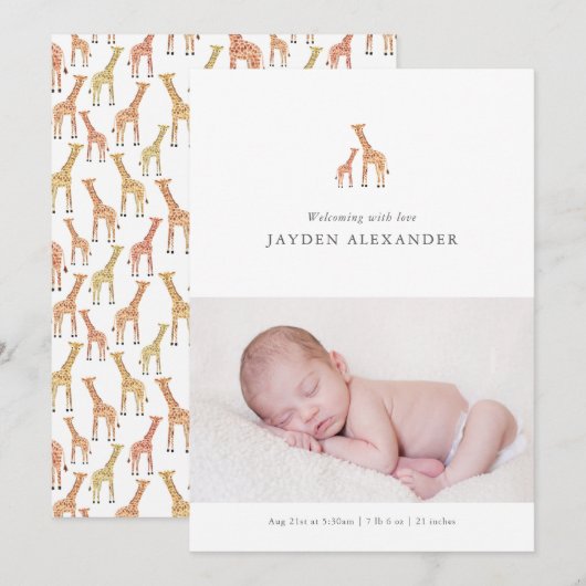 Aankondiging Giraffe Birth (Voorkant / Achterkant)