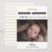 Aankondiging Glitter Gold Birth (Voorkant / Achterkant)