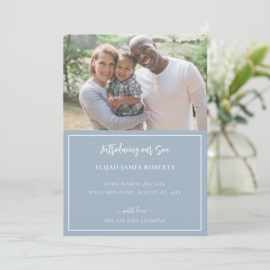 Aankondiging goedkeuring Blauw en witte streep (Staand voorkant)