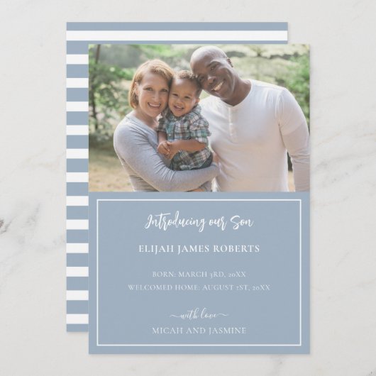 Aankondiging goedkeuring Blauw en witte streep (Voorkant / Achterkant)