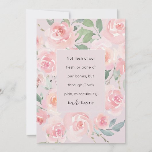 Aankondiging goedkeuring blush Pink Floral (Achterkant)