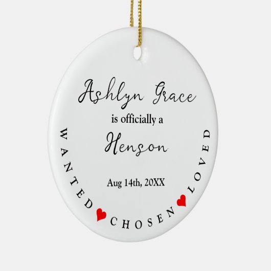 Aankondiging goedkeuring Gotcha Day New Parents Gi Keramisch Ornament (Rechts)