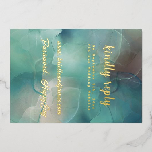 Aankondiging Gold Foil RSVP (Voorkant)