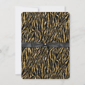 Aankondiging Gold Glitter Zebra Afstuderen (Achterkant)