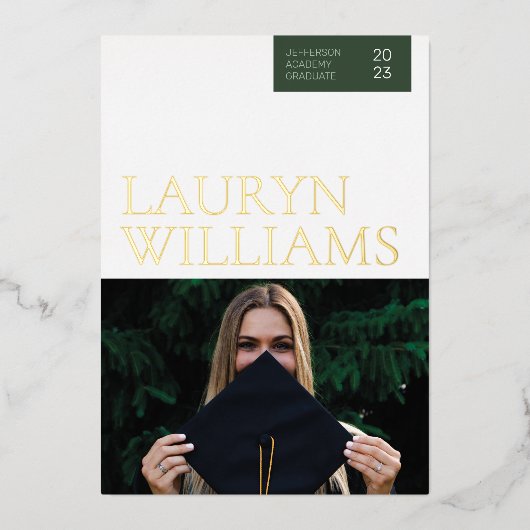 Aankondiging Gold Modern Professional Afstuderen (Voorkant)